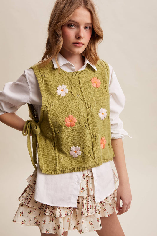 Flower Farm (Fern) Embroidered Floral Vest