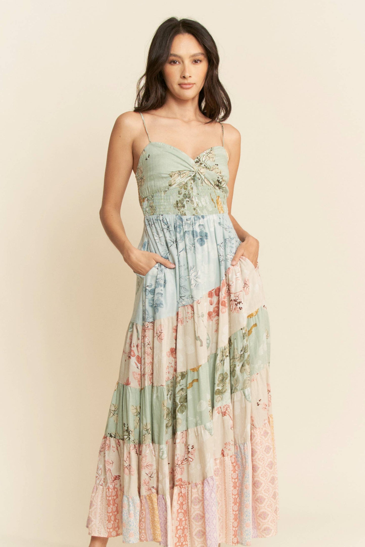With A Twist Floral Mix Maxi Dress