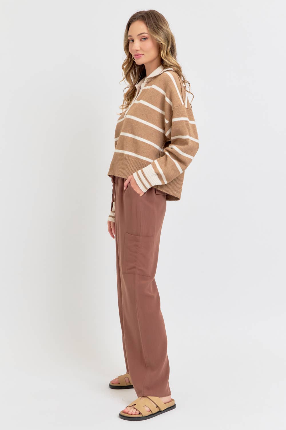 Polo Champ (Mocha/Cream) Stripe Sweater