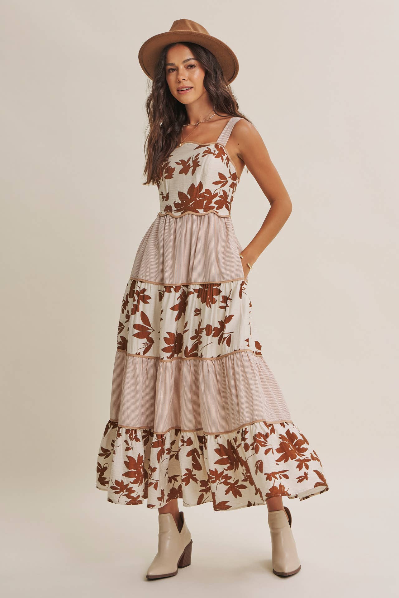 Dreamy Ideal (Mocha) Tiered Dress