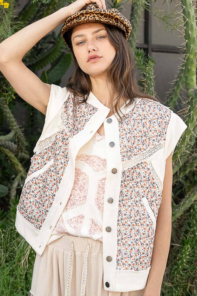 POL: Show & Tell Floral Quilted Vest