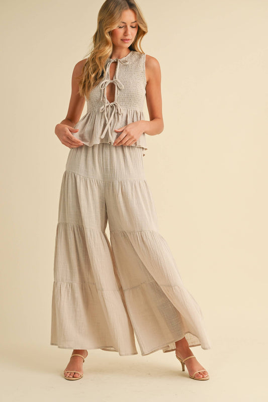 Sweet Beginnings Gauze Tiered Pants