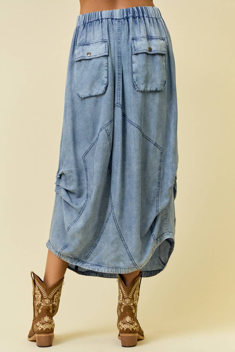 She’s From Texas Tencel Denim Skirt