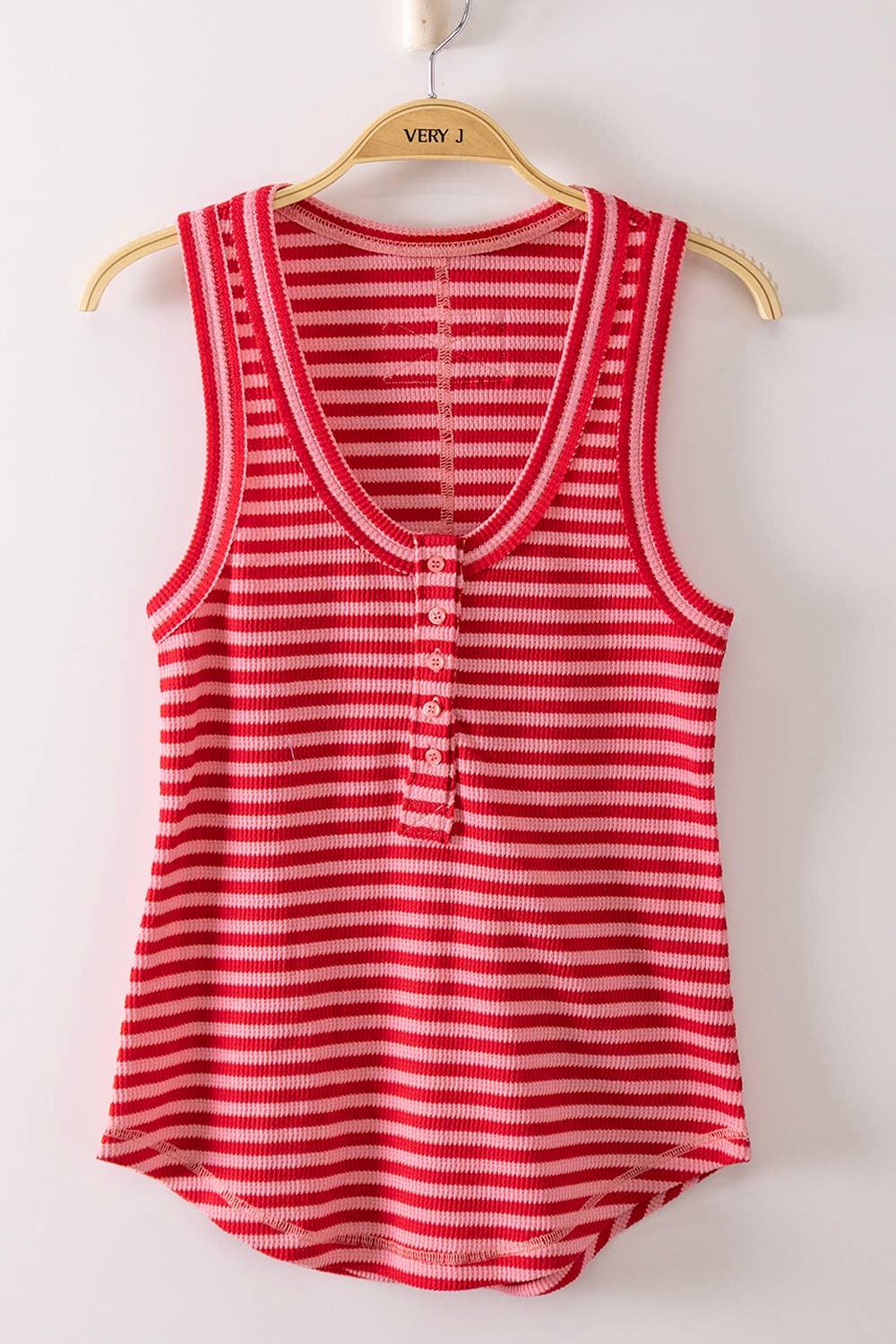 On Solid Ground (Red) Stripe Tank