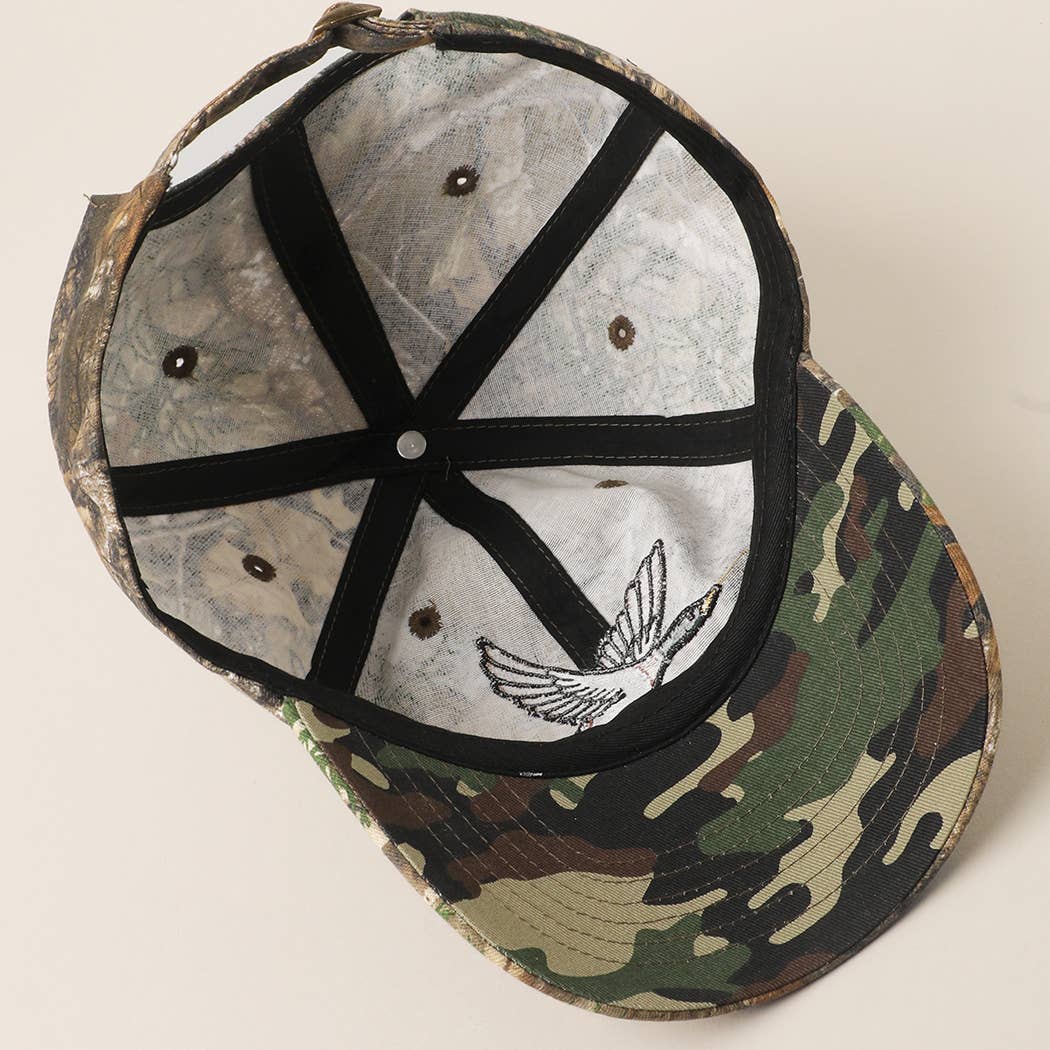 Flying Mallard Embroidered Camo Print Hat