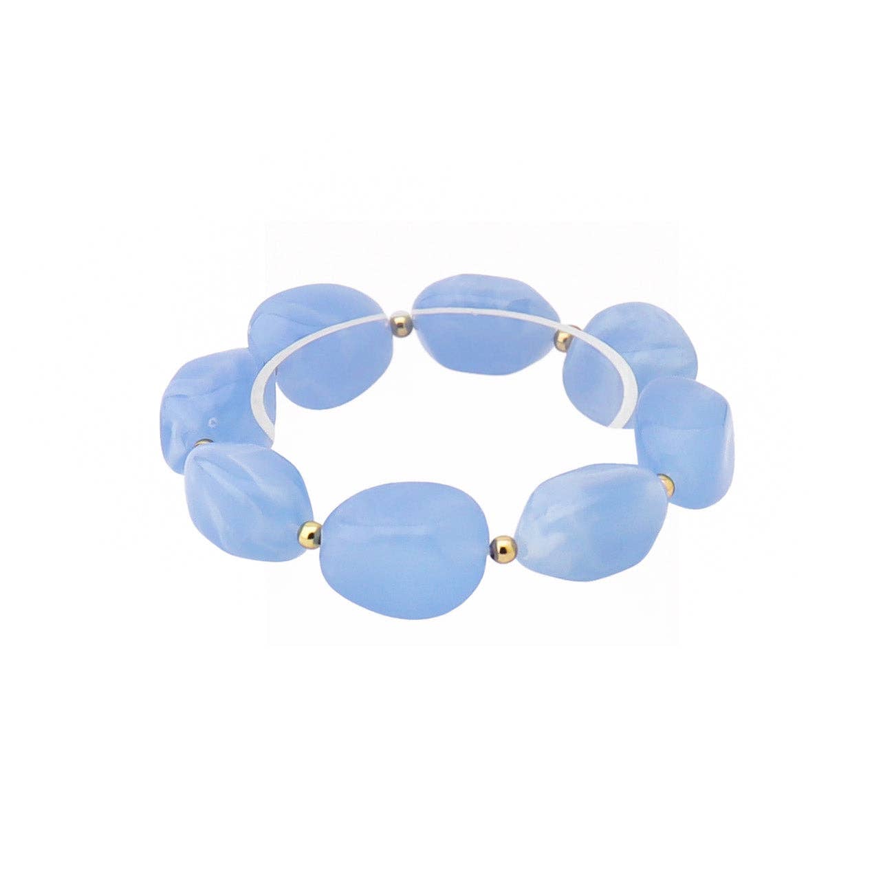 Light Blue Acrylic Oval Stretch Bracelet