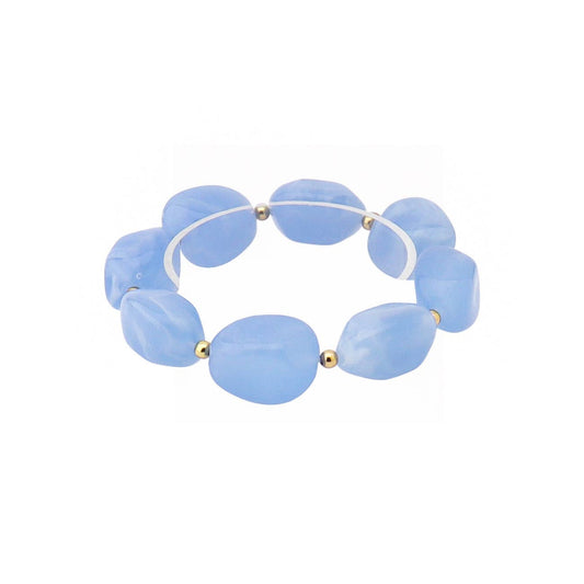 Light Blue Acrylic Oval Stretch Bracelet