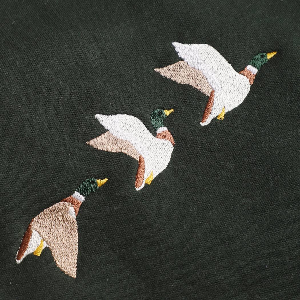 Flying Duck (Forest) Embroidery Sweatshirt
