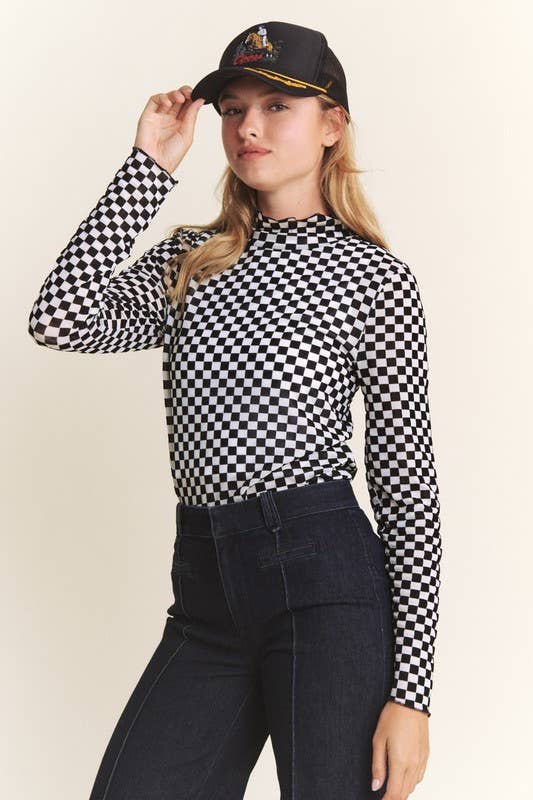 Check Yourself (Blk/Wh) Check Mesh Top