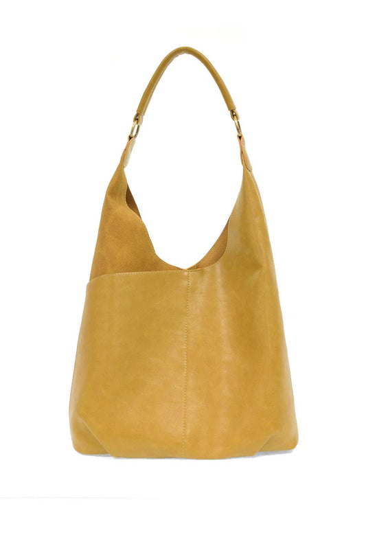 Dani (Saffron) Vegan Leather/Suede Hobo