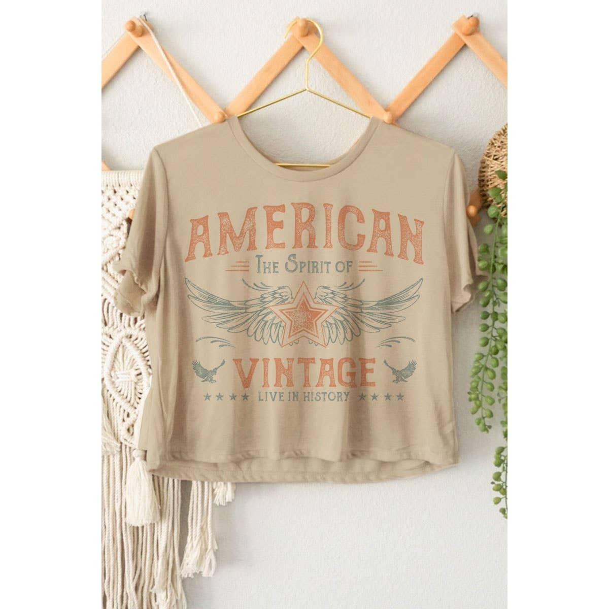 American Vintage (Beige) Crop Tee