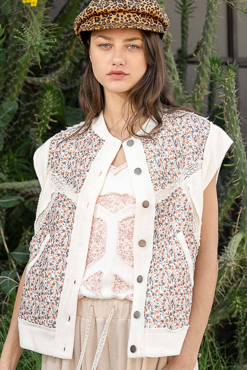 POL: Show & Tell Floral Quilted Vest