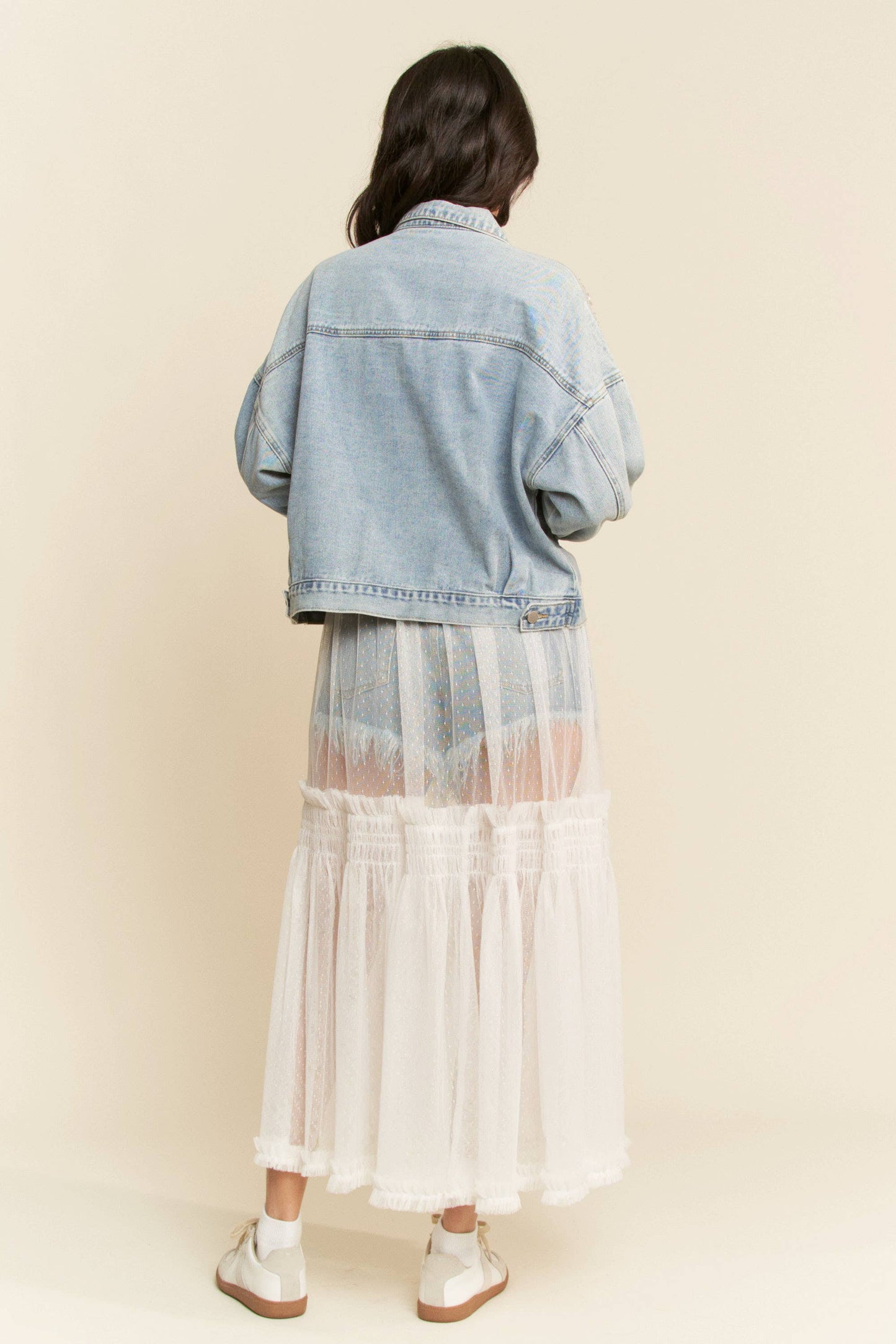 Denim & Lace Sequin Denim Jacket