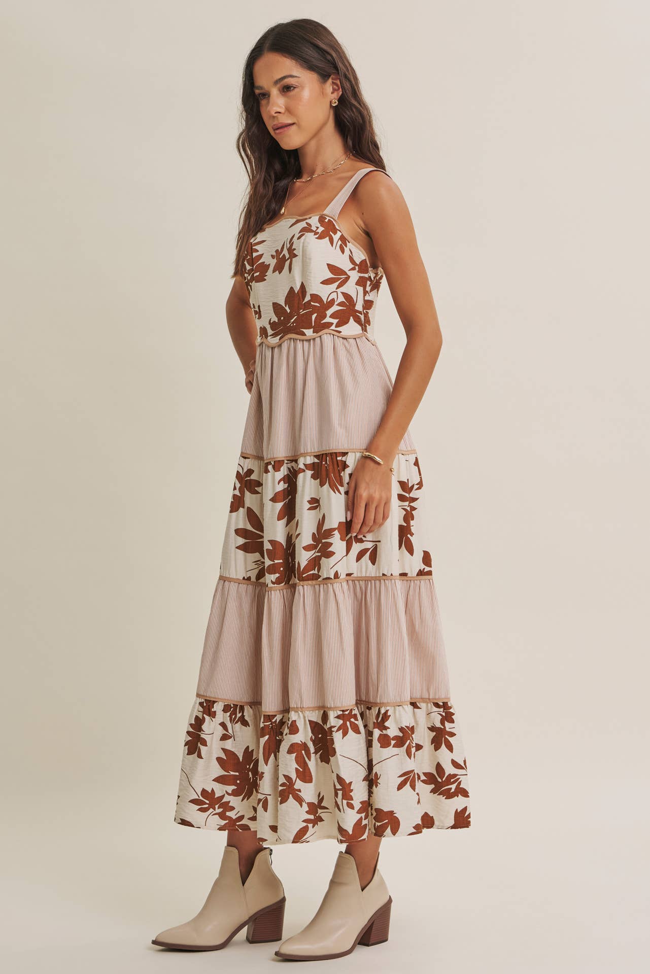 Dreamy Ideal (Mocha) Tiered Dress