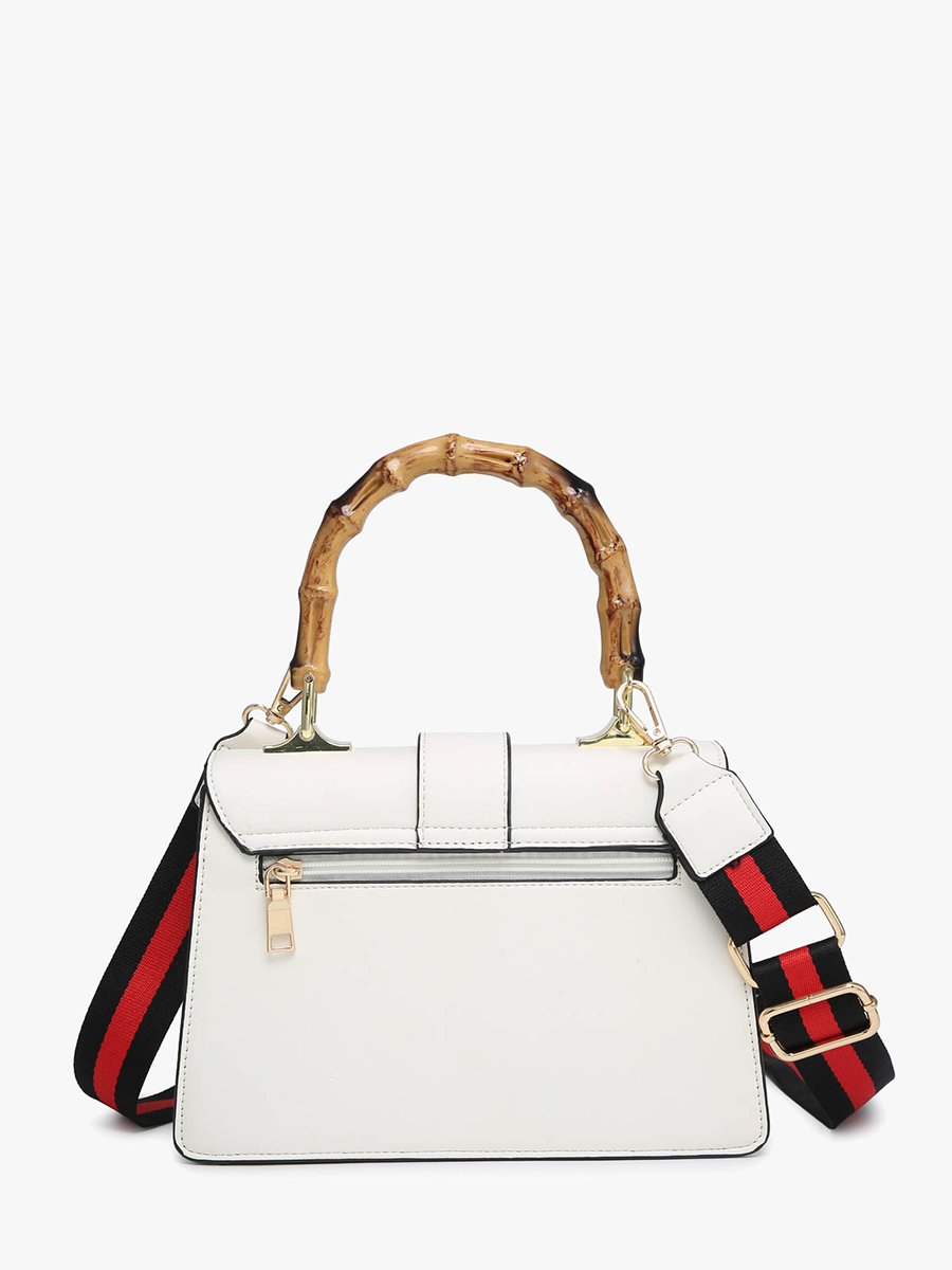 Anya (White) Color Block Crossbody w/ Guitar Strap