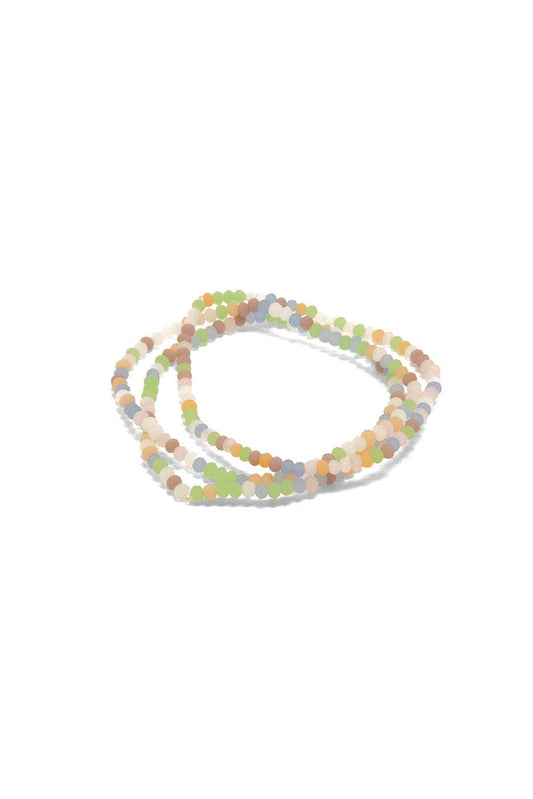 Pastel Glass Bead Stretch Bracelet Set