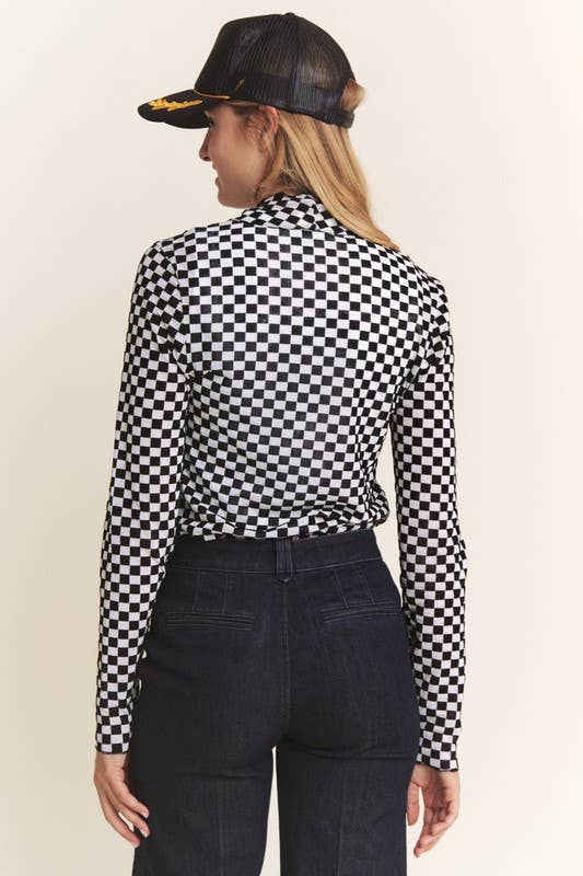 Check Yourself (Blk/Wh) Check Mesh Top