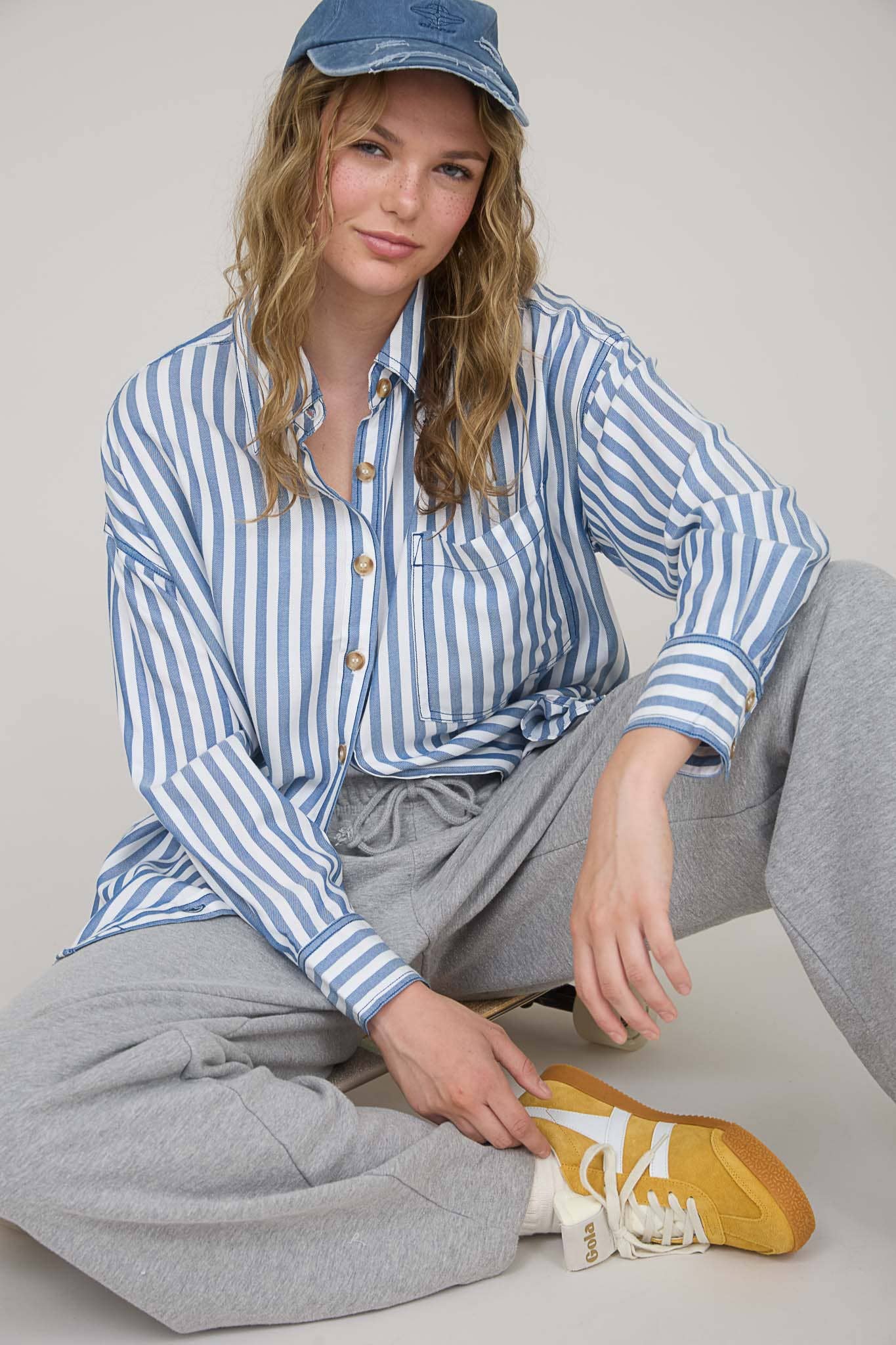 Striking Stripes (Blue) Button Down Shirt