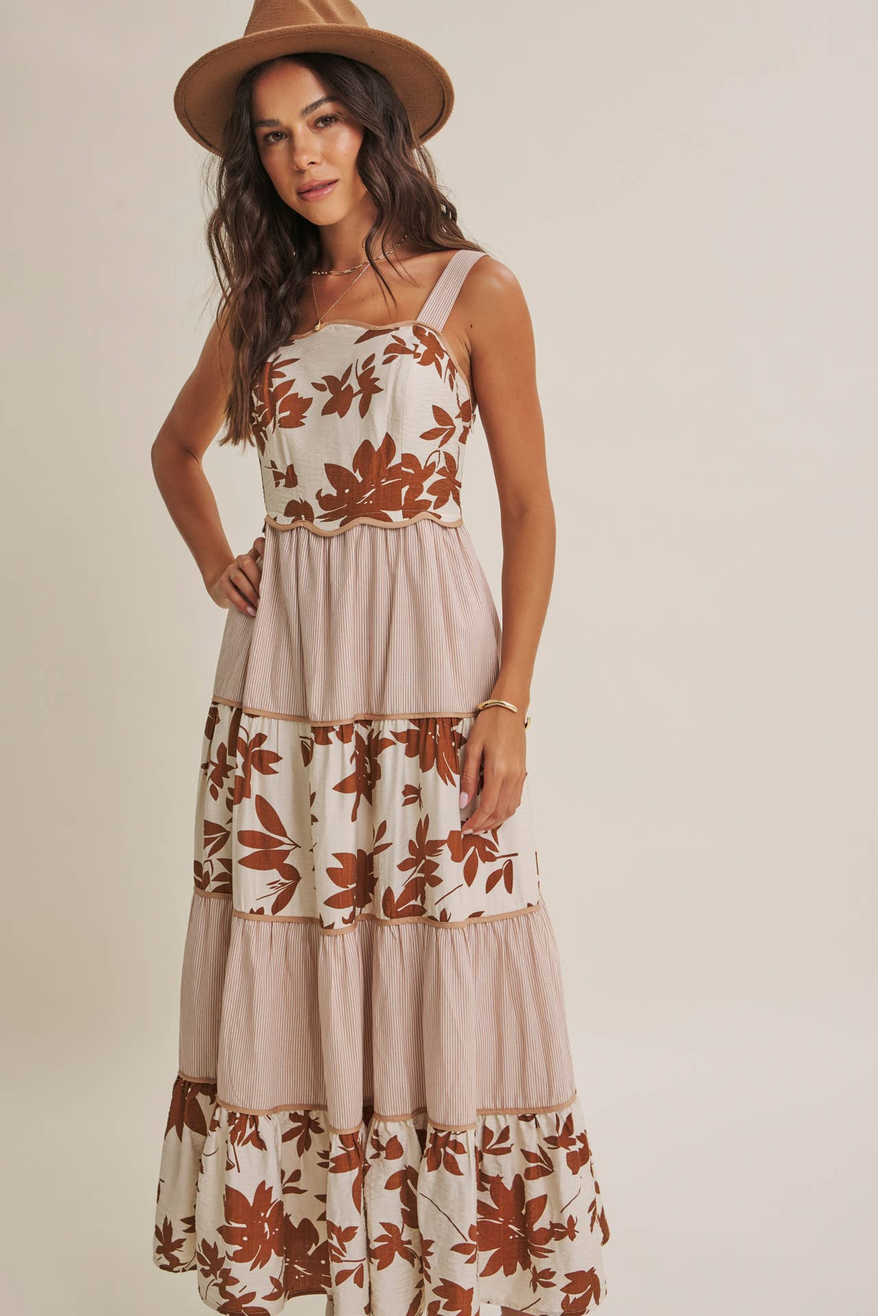 Dreamy Ideal (Mocha) Tiered Dress