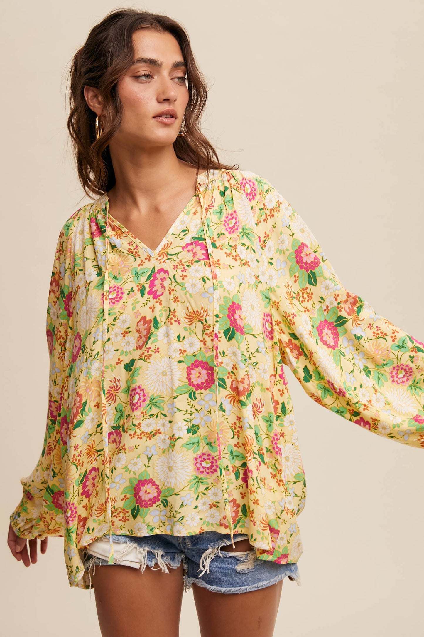 Sunlit Garden (Lt Yellow) Floral Blouse