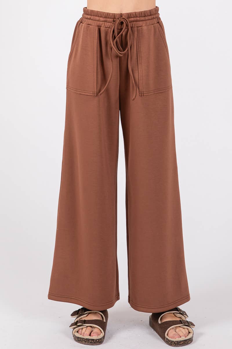 Elevated Look (Brown) Wide Leg Pant