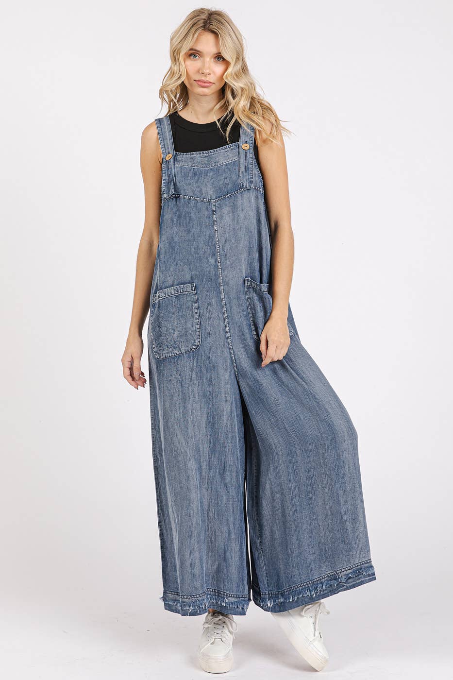 Easy Does It Wide Leg Tencel Overalls