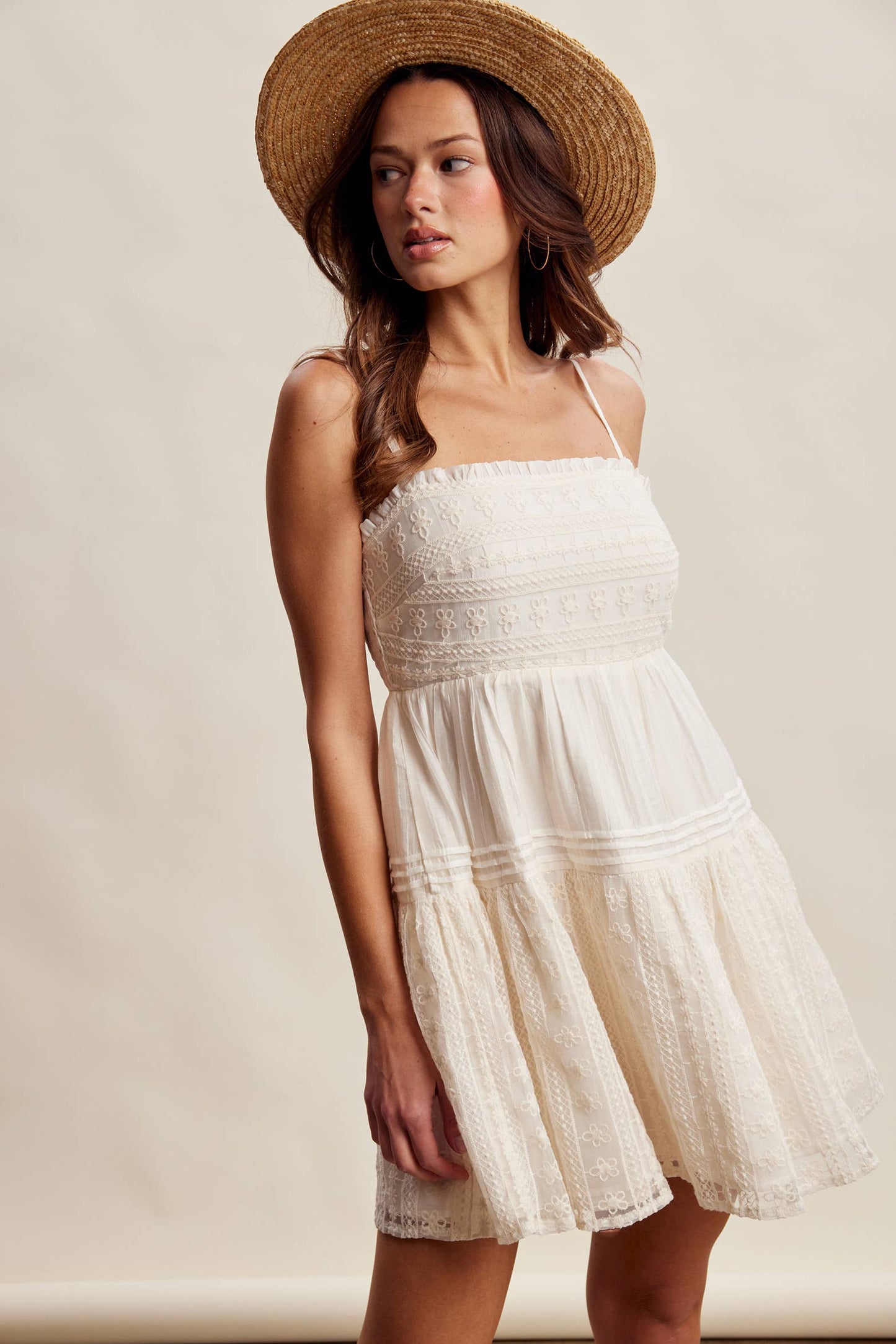 Boho Babe Lace Tiered Mini Dress