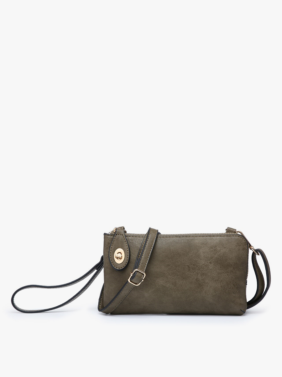 Kendall (Olive) Crossbody/Wristlet w/ Twist Lock