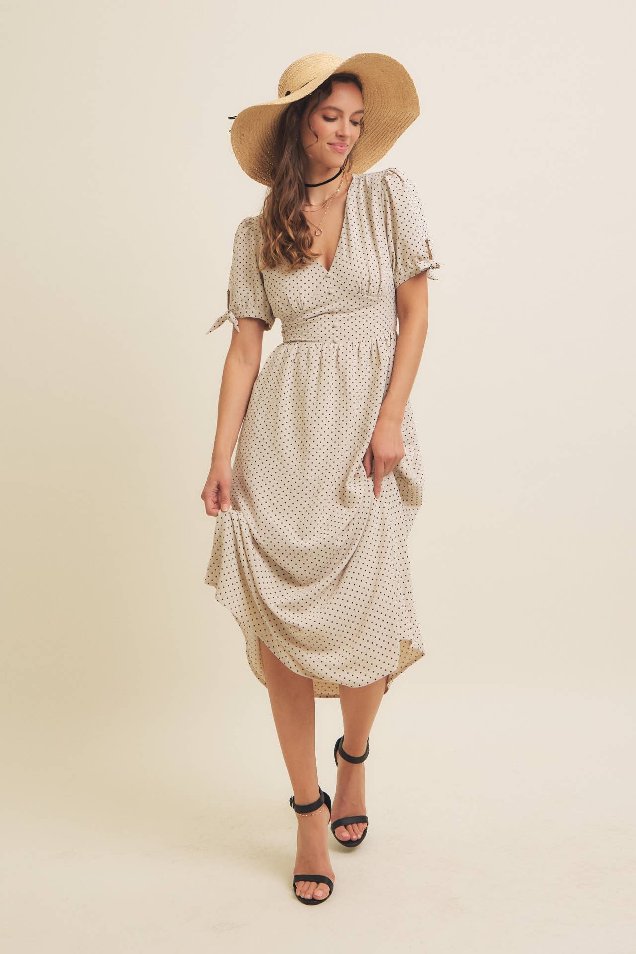 Keep Classy (Crm/Blk) Polka Dot Dress