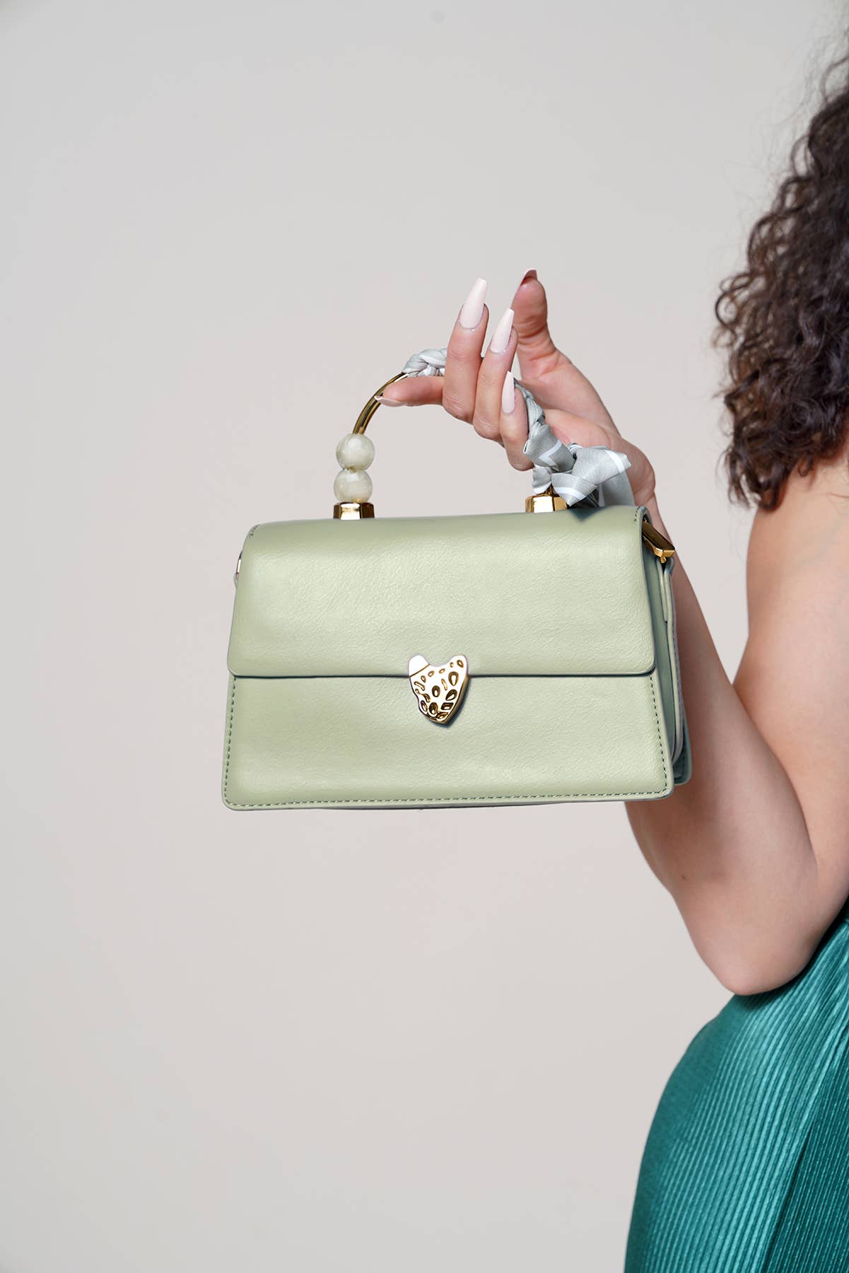 Venice (Lt. Green) Pearl Crossbody/Clutch