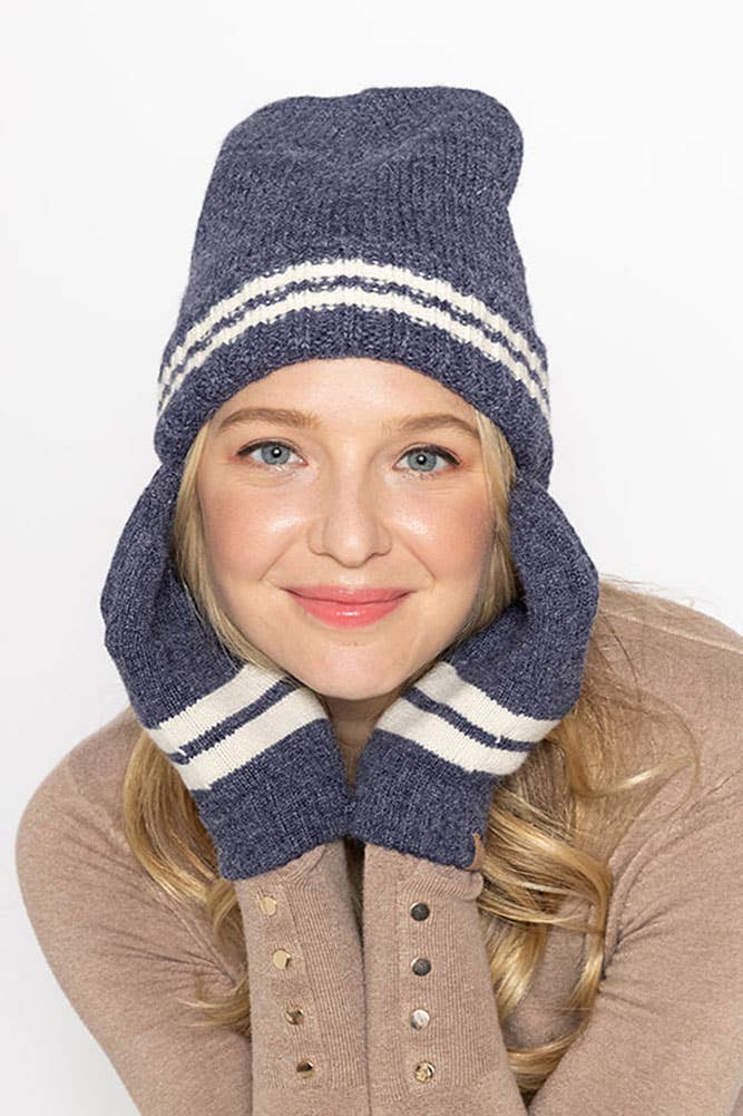 Super Soft Striped Knit Touch Gloves