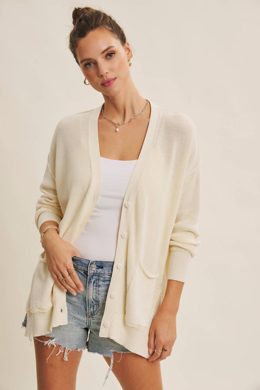 Down To Earth (Vanilla) Slouchy Cardigan