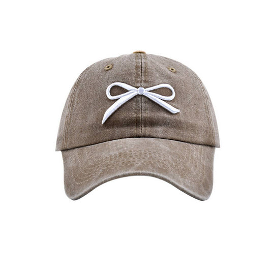 Embroidered Bow Baseball Hat