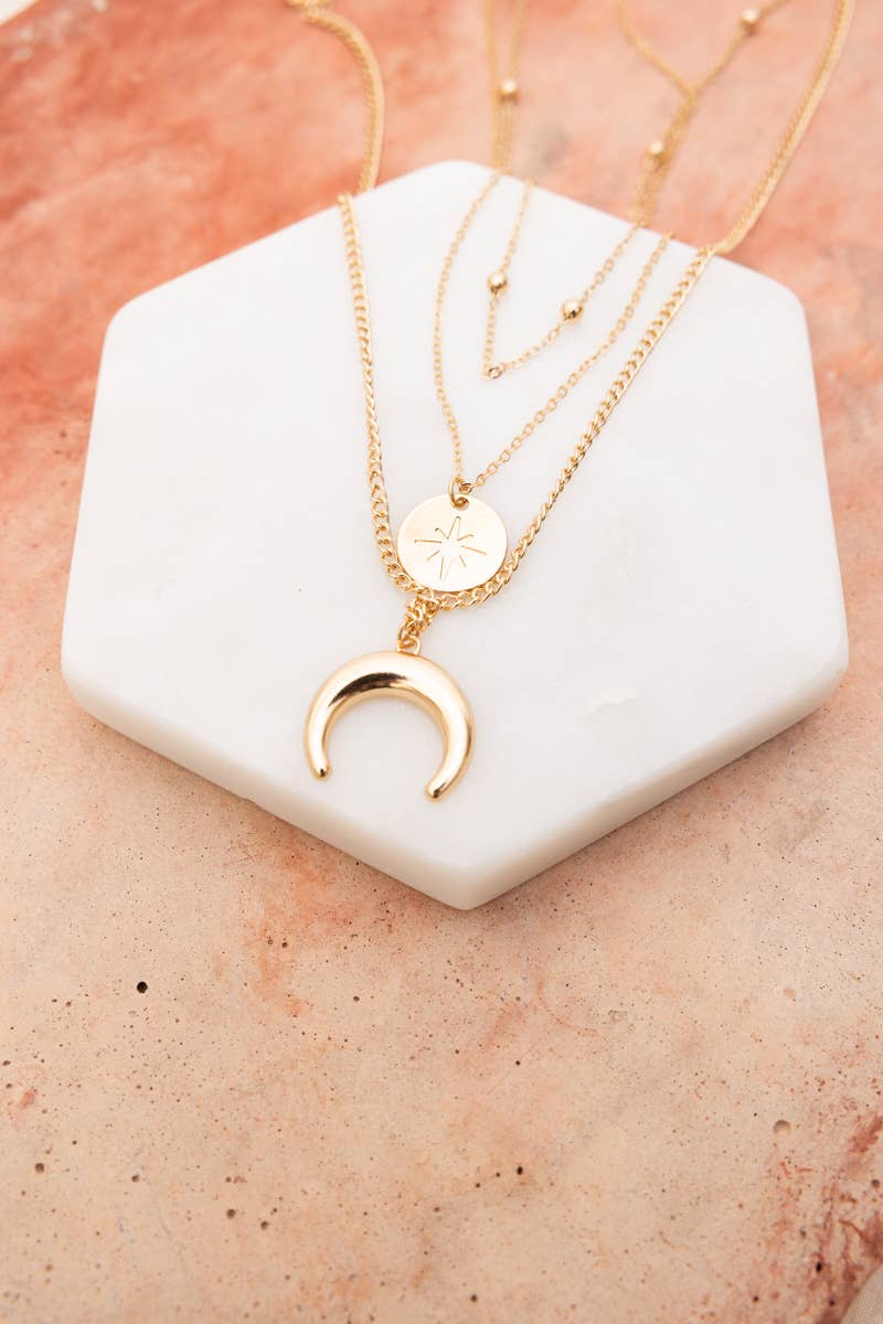 Moon Knight Layered Gold Necklace