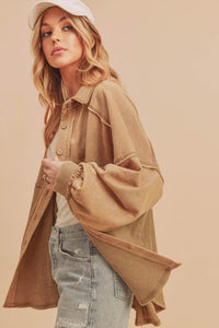 Judie (Oat) Acid Wash Shacket