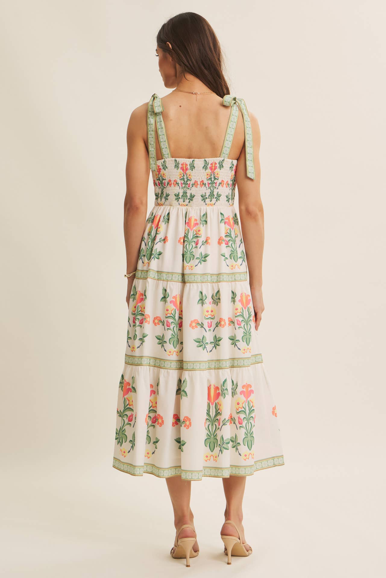 French Romance Shoulder Tie Midi Dress