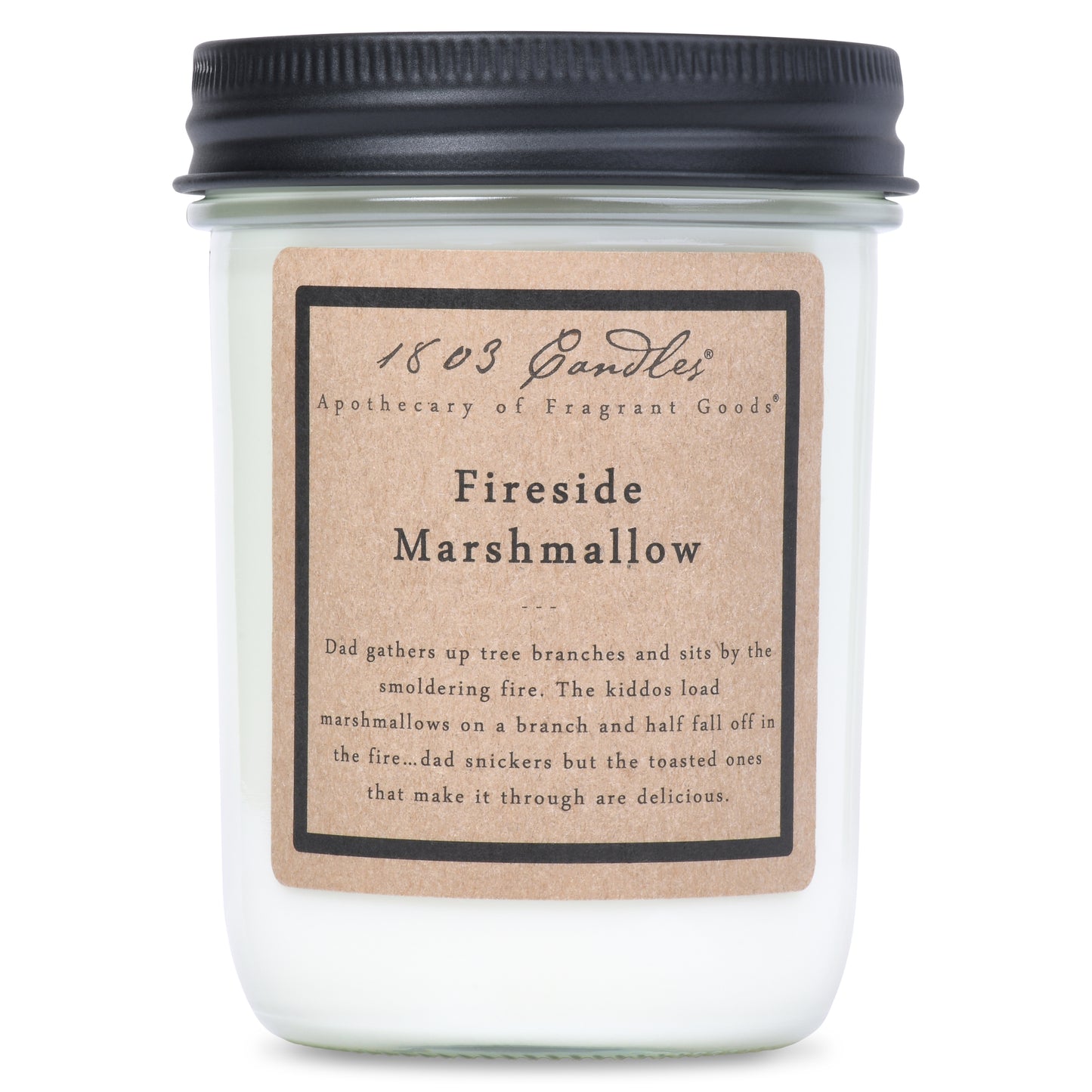 1803 Candles: Fireside Marshmallow 14oz. Jar Candle