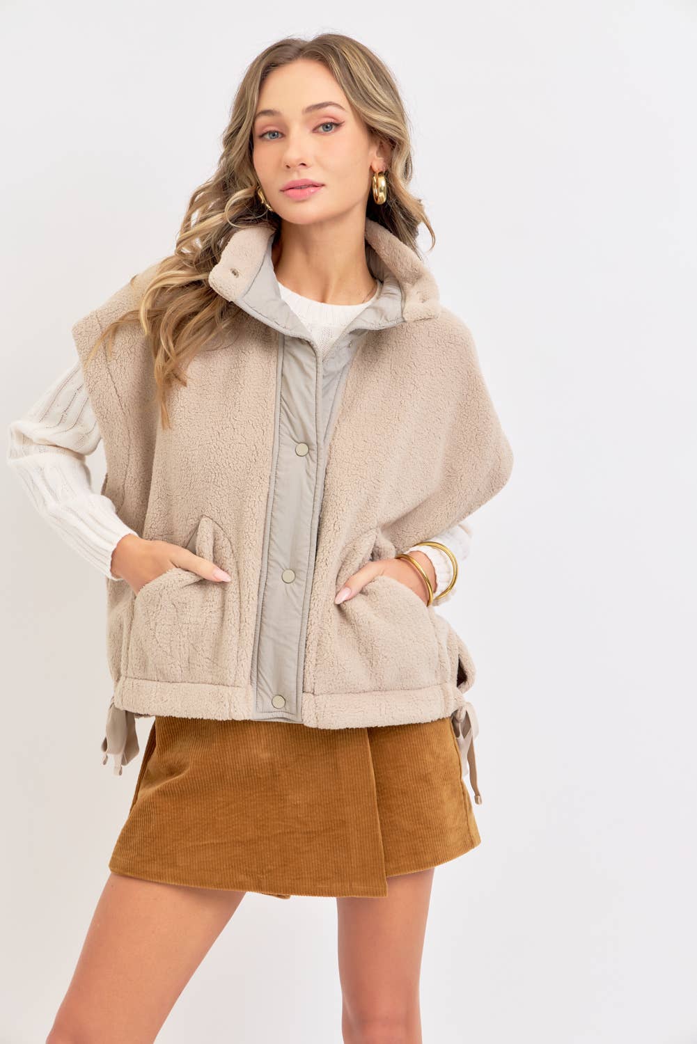 Cool & Collected (Taupe) Fleece Vest