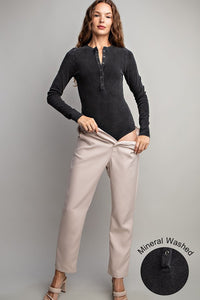 Journey On (Black) Henley Bodysuit