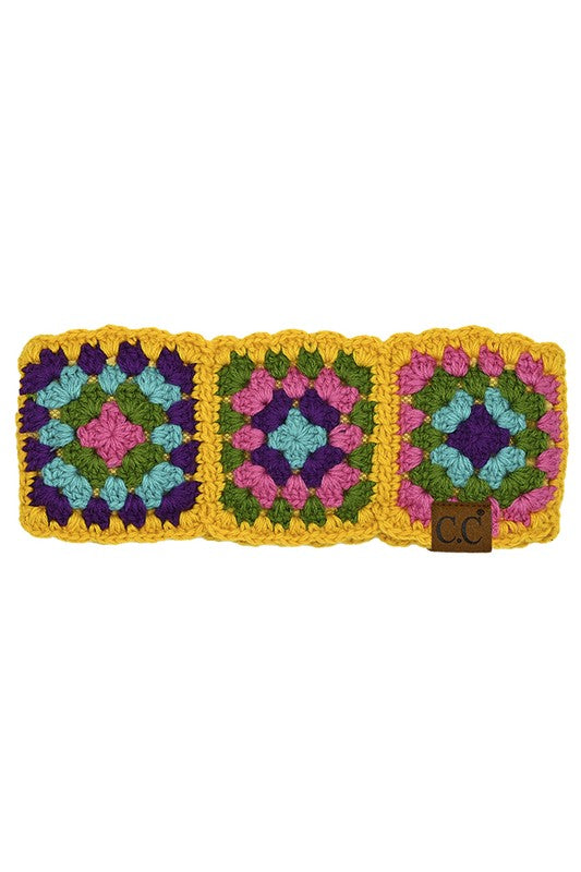 C.C. (Mustard) Floral Crochet Headwrap