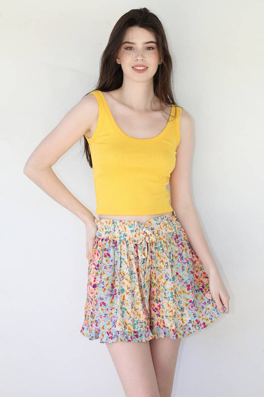 Sunny Disposition Boho Floral Mix Shorts