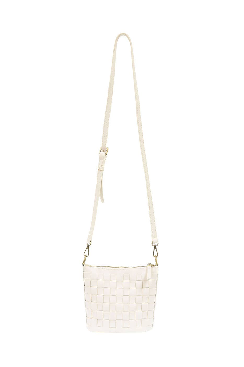 Maci (White) Woven Crossbody Bag