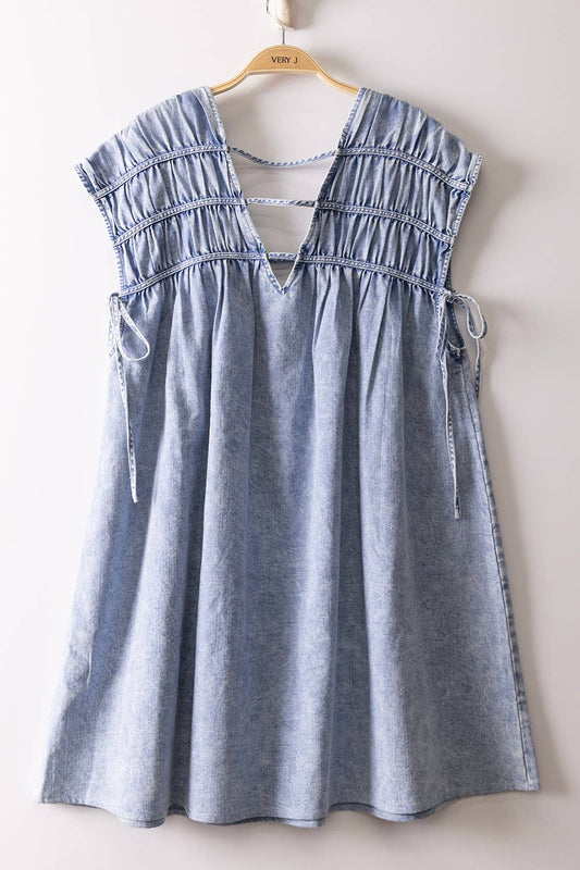 Wondering Soul Cotton Chambray Dress