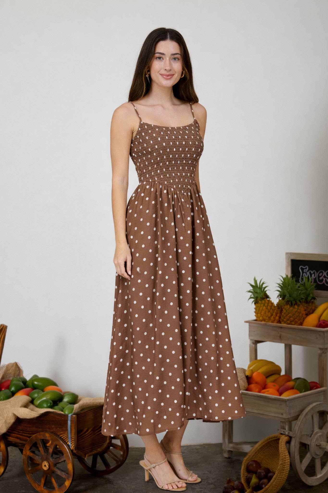Simply Stated (Brown) Polka Dot Dress