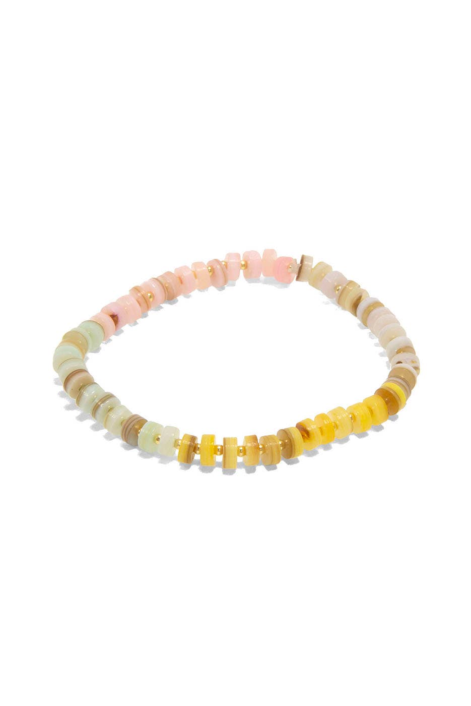 Pastels Multi Color Shell Bead Stretch Bracelet