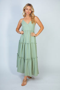 In The Mist SAGE Foil Maxi Dress
