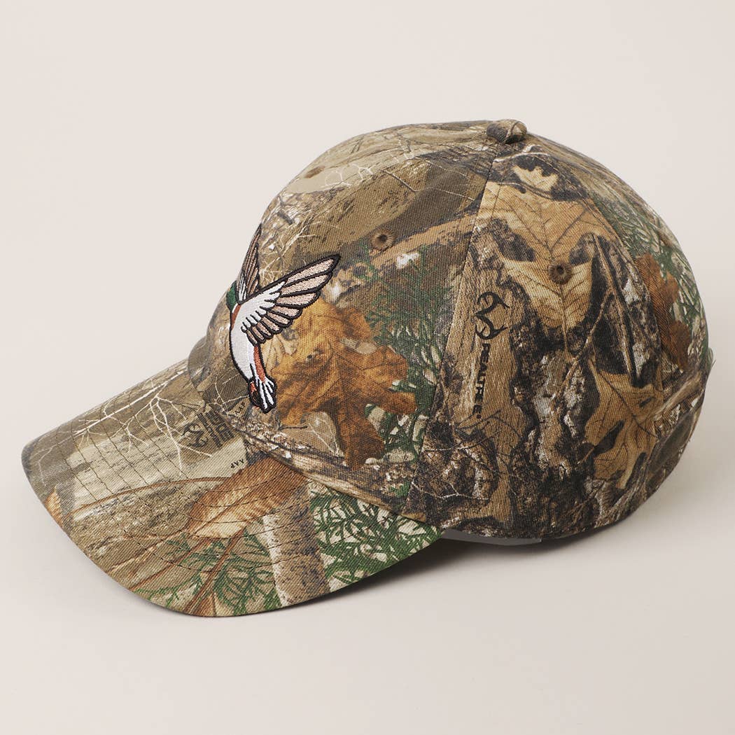 Flying Mallard Embroidered Camo Print Hat