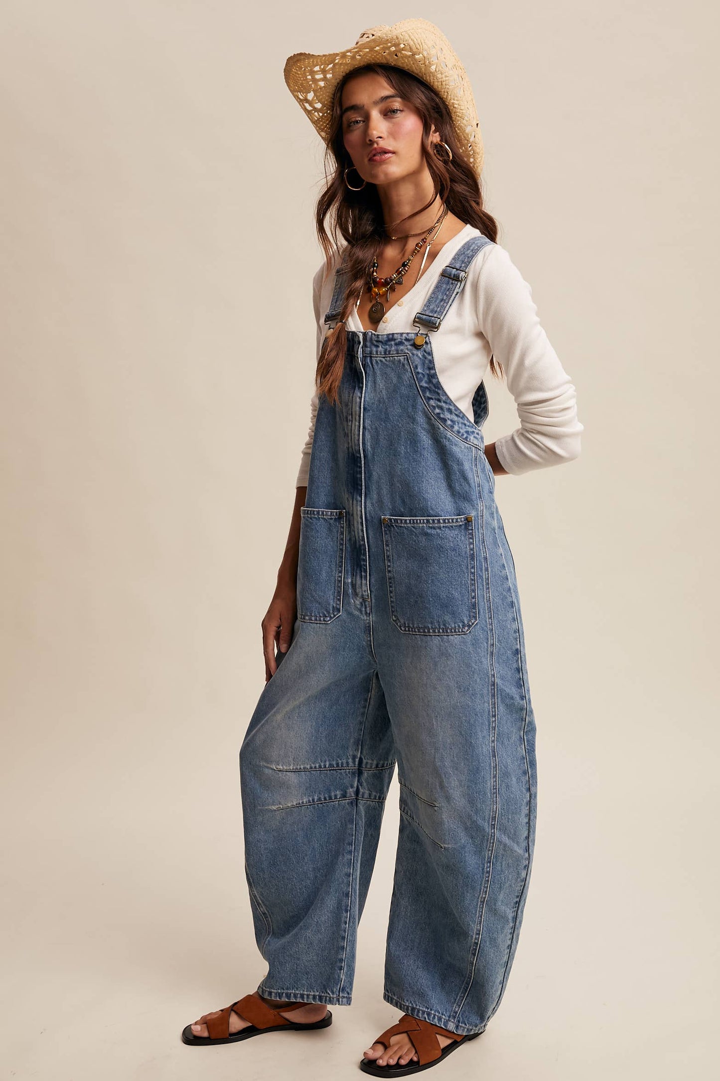 Rodeo Weekend Wide Leg Denim Overalls
