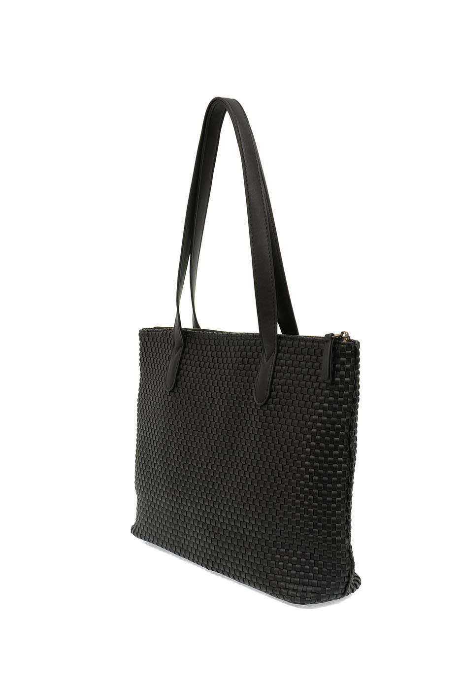 Shelly (Black) Woven Tote Bag