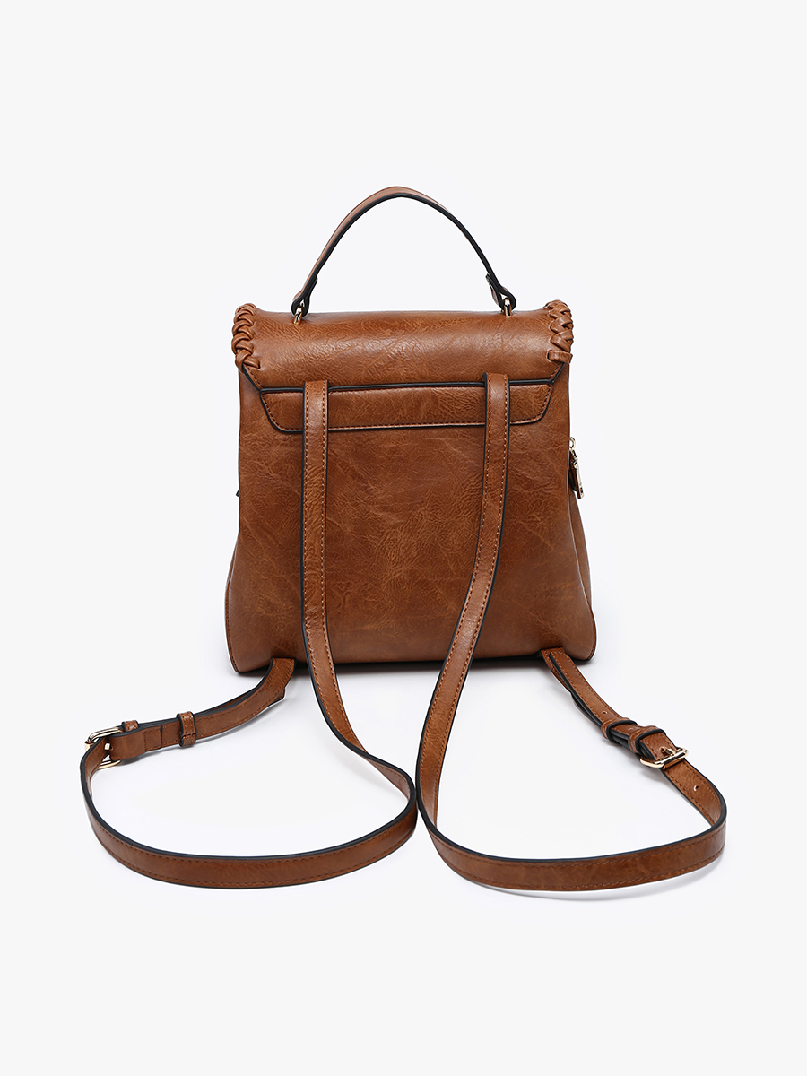 Blossom (Brown) Whipstitch Trim Backpack